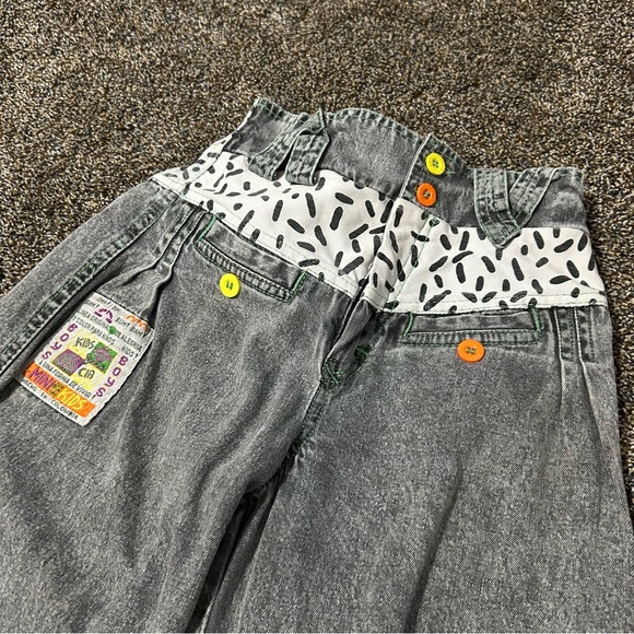 Vintage 80s Kids Industrias size 8 Mini Kids unisex gray acid wash jeans 1980s - Picture 1 of 8